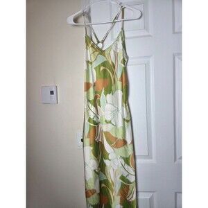 Floral Print Strappy Dress with Chain Back Detail | Summer Casual Dress US M